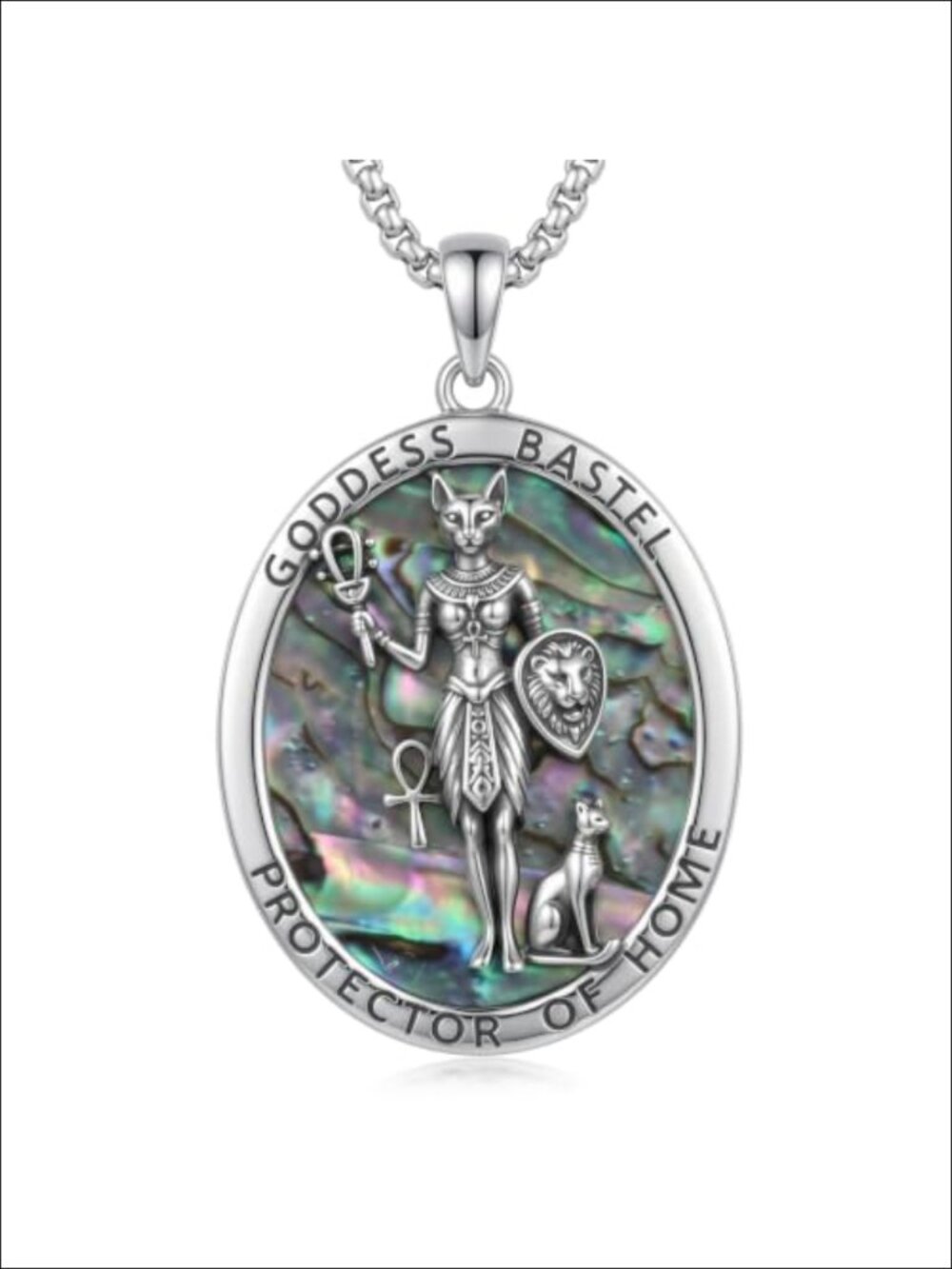 Egyptian Bastet Pendant Necklace 925 Sterling Silver Goddess Jewelry Unisex